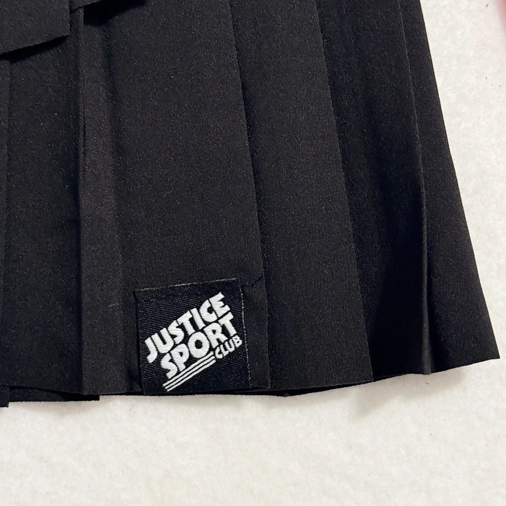 Justice Skort Girls‎ Size S 7/8 Black Pleated Skirt Built-In Shorts Tech Pocket